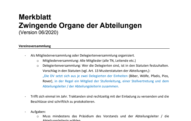 You are currently viewing Merkblatt Organe der Abteilungen